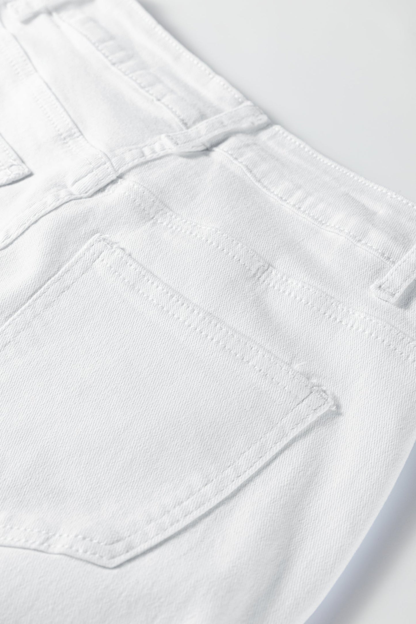 White Bow Knot Side Detail Straight Leg Loose Jeans